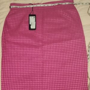 Escada Pink and White Pencil Skirt Knee-Length Casual